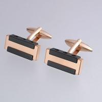 Stainless Steel Cufflinks in IP Rose Gold & IP Black