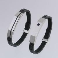 Stainless Steel Bracelets with Leather Strap