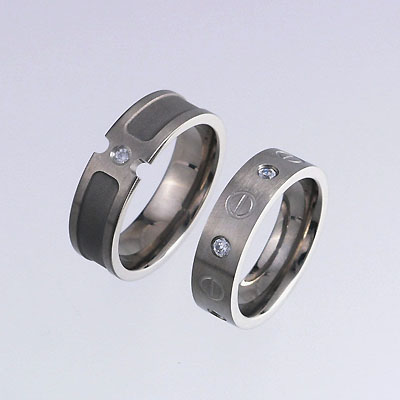 Titanium Rings with White CZs